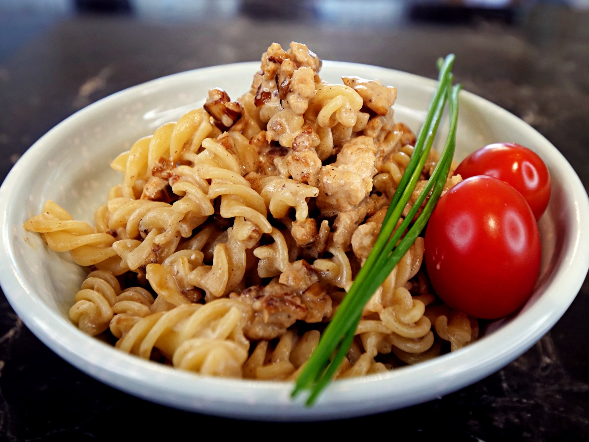 Makaron z indykiem i jogurtem