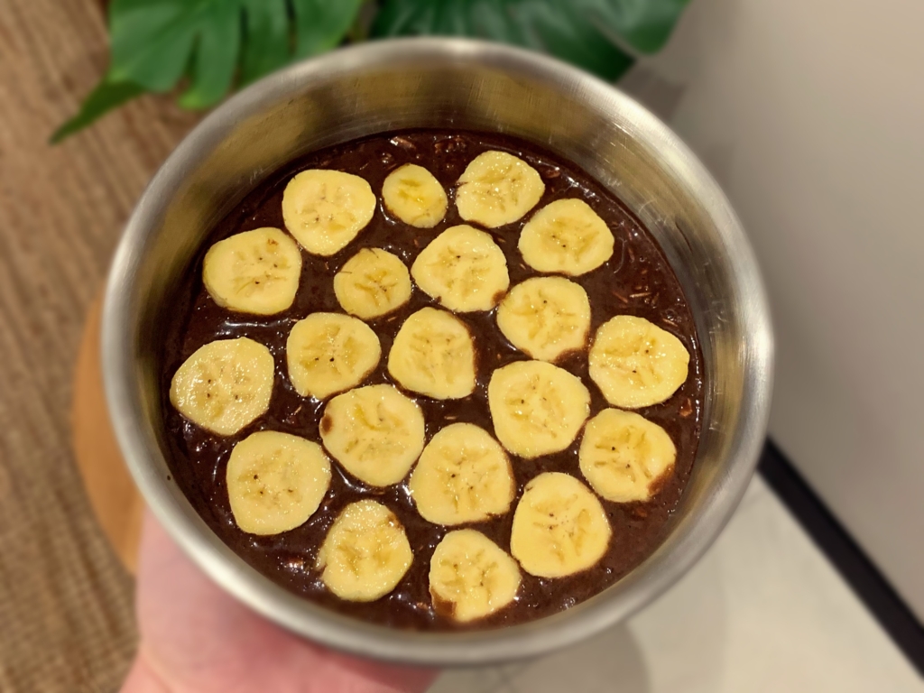 Pieczona owsianka o smaku czekoladowo-bananowym przepis
