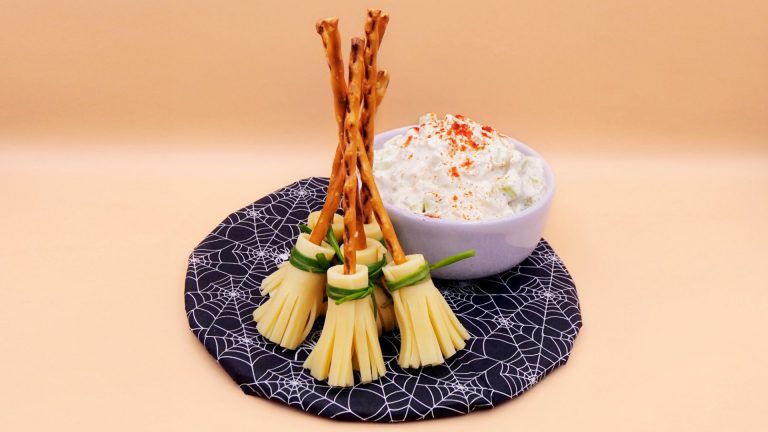 miotełki czarownicy z dipem na halloween przepis