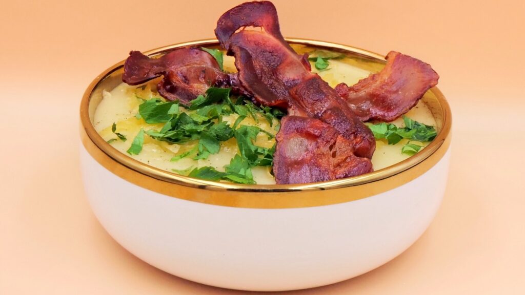 ziemniaczano serowa zupa krem z bekonem 7