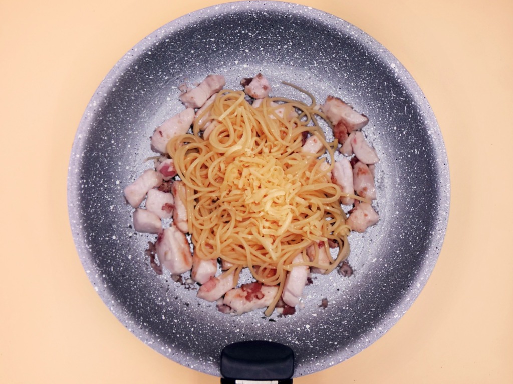Spaghetti carbonara z kurczakiem przepis